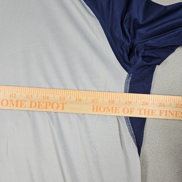 Nike Pro MLB Dri-Fit Shirt Mens Large Gray Blue 3/4 sleeve Under Shirt Raglan - Picture 9 of 11